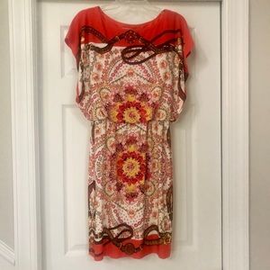 New Maggy London Printed colorful medallion Dress